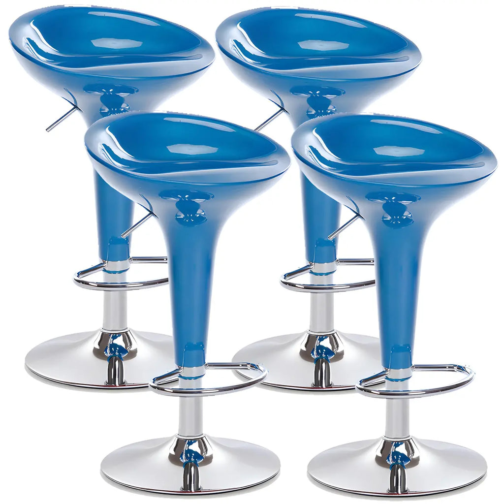 Tabouret de bar pivotant en plastique chromé, réglable en hauteur