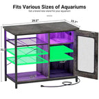 Meuble pour aquarium de 75-110 litres avec prises électriques et éclairage LED