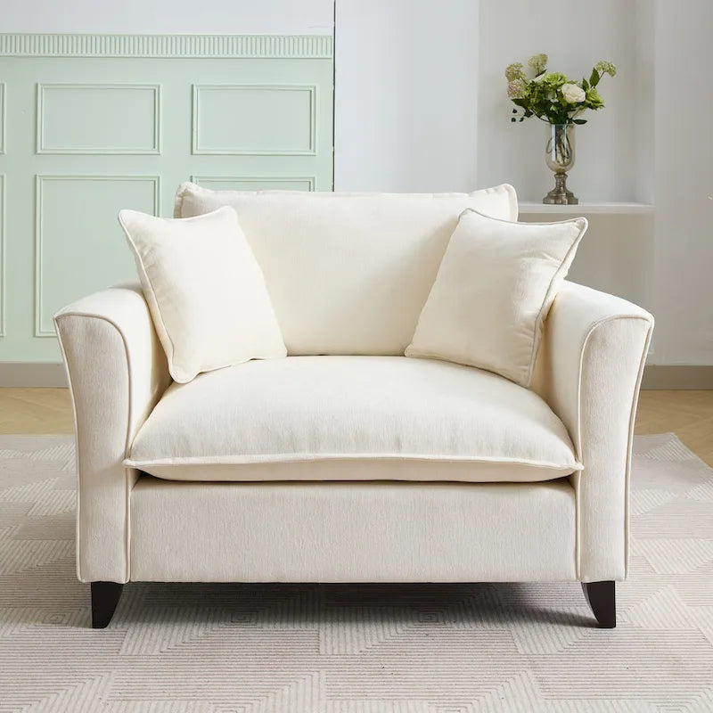 Fauteuil surdimensionné en tissu chenille