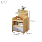 Table de chevet moderne en bois à rangement ouvert avec tiroirs