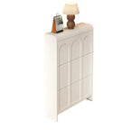 Meuble de rangement pour chaussures en bois blanc à 3 niveaux et à façade abattante Slim
