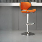 Tabouret de bar réglable pivotant en cuir rembourré