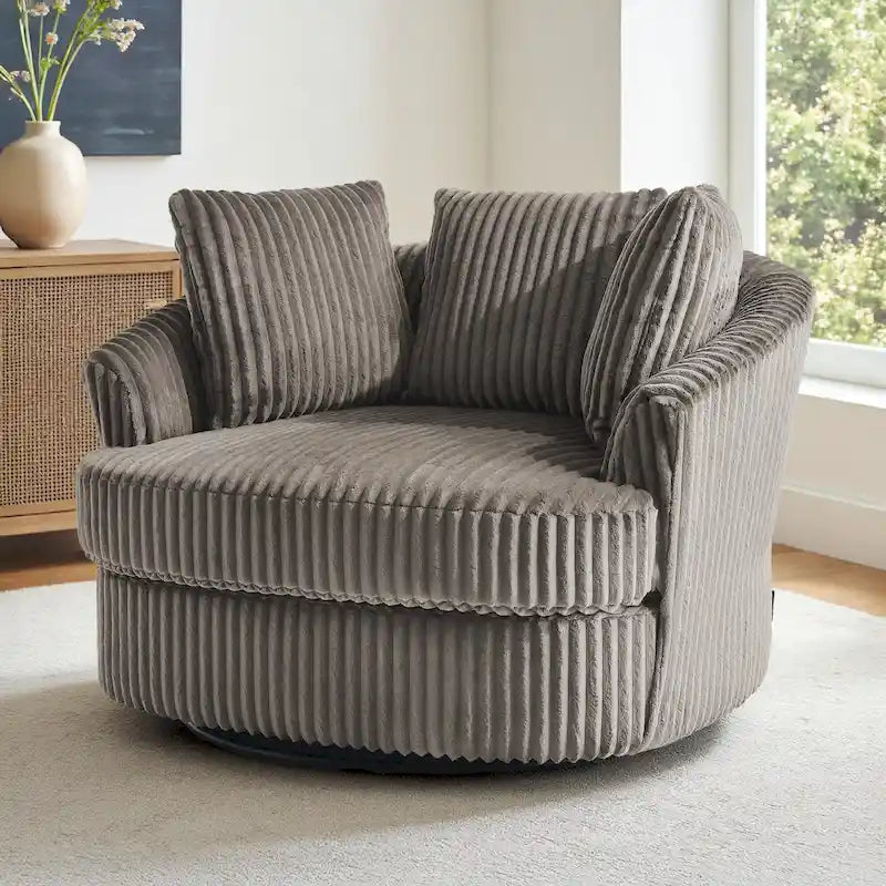 Fauteuil pivotant cylindrique déhoussable à accoudoirs encastrés DREAMSIDEA