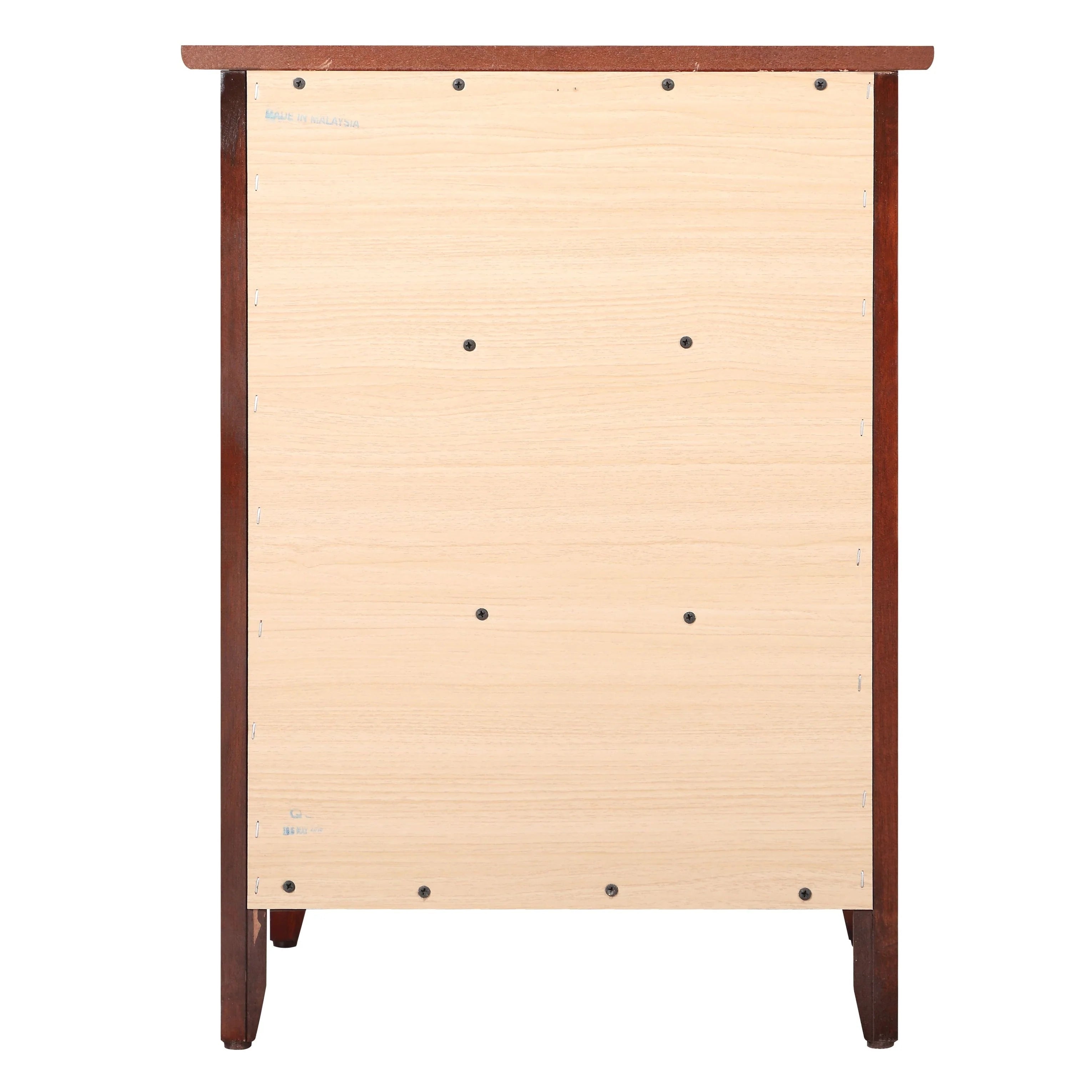 Table de chevet transitionnelle en bois à 3 tiroirs Daniel
