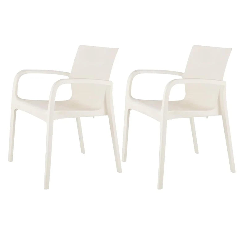 Fauteuil de salle à manger empilable toutes saisons Alissa en résine, lot de 2