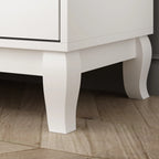 Commode double Timechee à 6 tiroirs, 120 cm de large, pieds en bois massif, finition laquée
