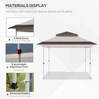Outsunny Tonnelle Pop Up 3,6 x 3,6 m, Tente Pliante Instantanée avec Murs Latéraux en Maille Filet, Hauteur Réglable sur 3 Niveaux