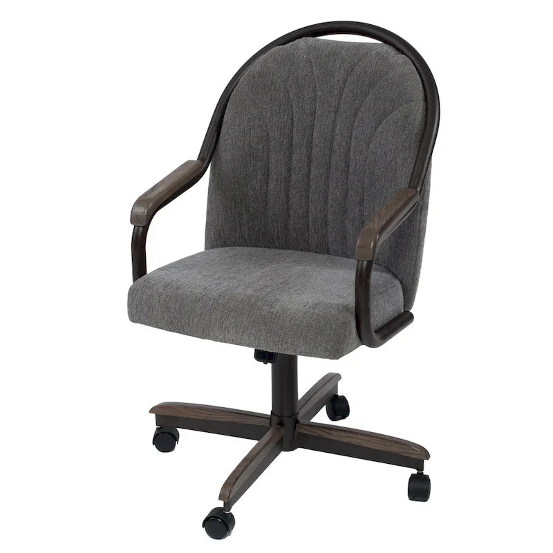 Chaise à roulettes pivotante et inclinable avec coussin pour repas décontractés