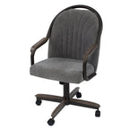 Chaise à roulettes pivotante et inclinable avec coussin pour repas décontractés