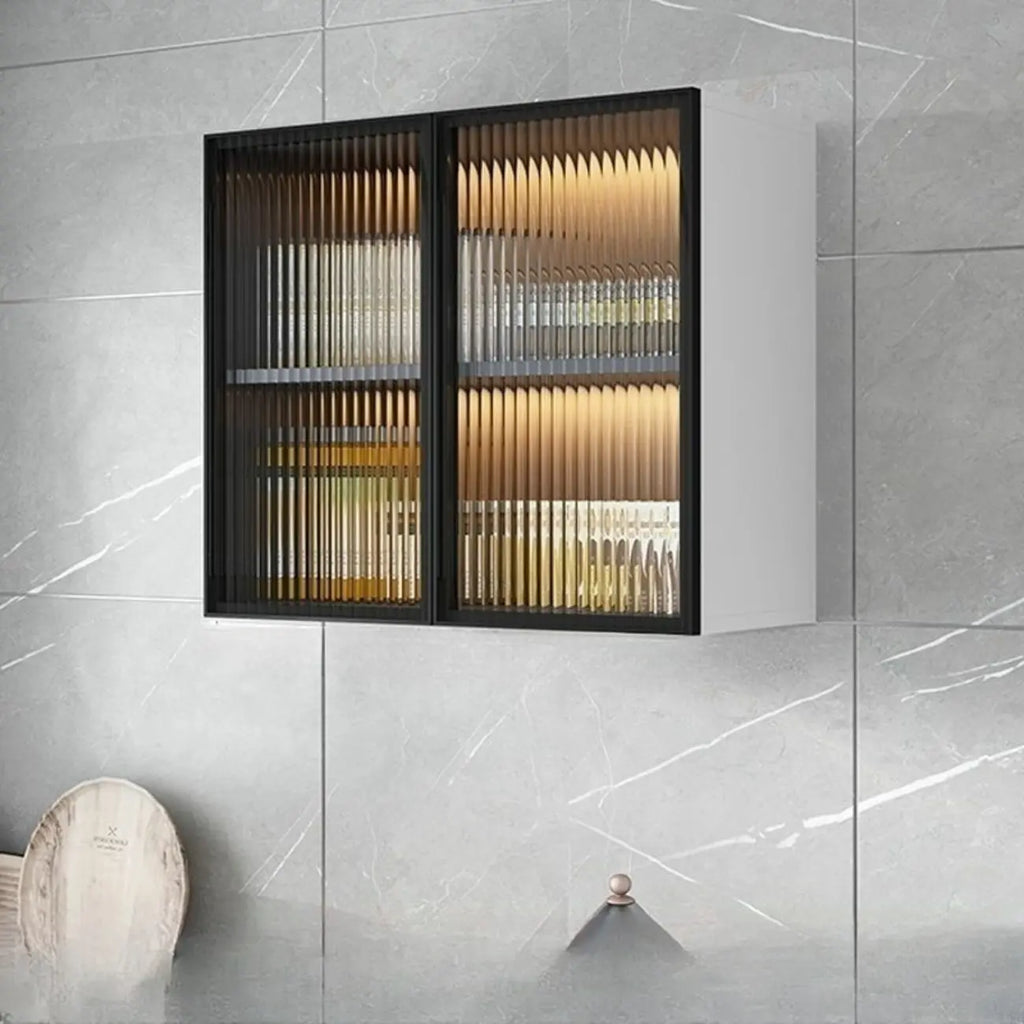 Buffet de cuisine mural gris en bois avec rangement