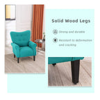 Fauteuil d'appoint moderne Erommy, fauteuil à dossier haut, canapé individuel en tissu capitonné avec pieds en bois pour salon