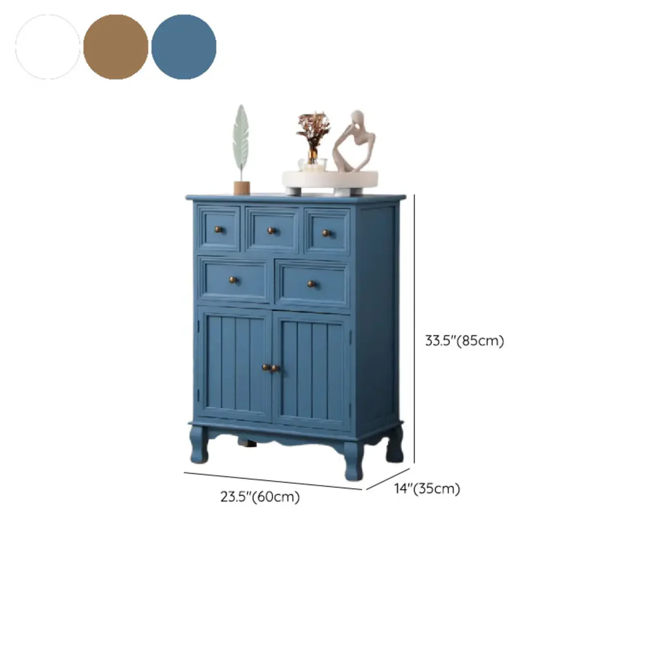 Meuble d'appoint rustique en bois marron pour le rangement du salon