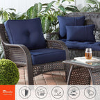 Ensemble de 2 coussins d'extérieur Sunbrella haut de gamme à assise profonde