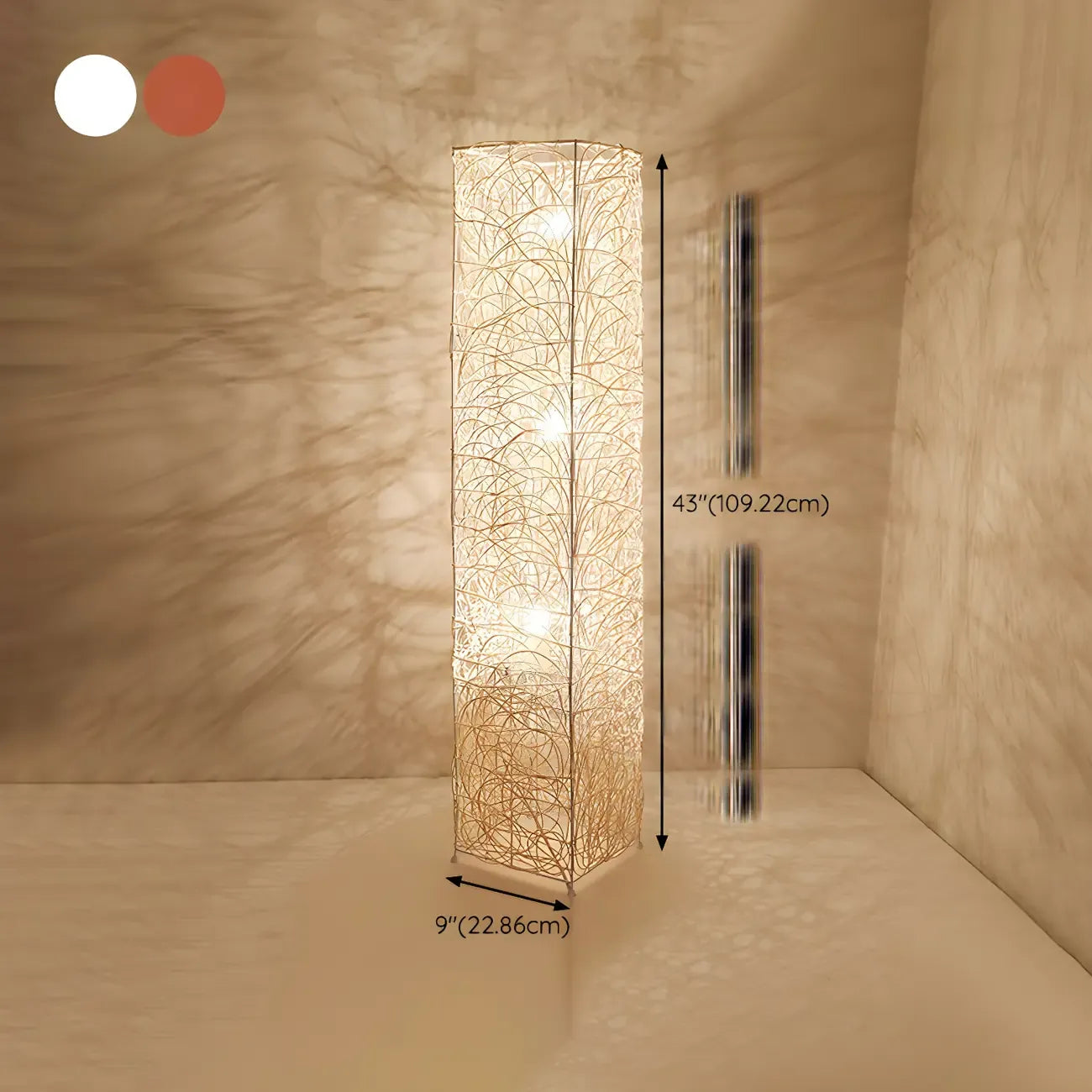 Lampadaire tressé LED à brancher pour salon