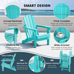 Chaise Adirondack pliante de patio d'extérieur tout temps résistante à la décoloration Polytrends Laguna