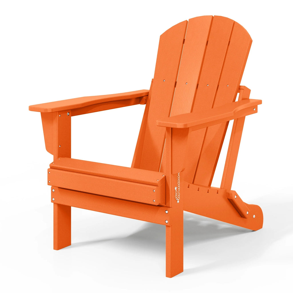 Chaise Adirondack pliante de patio d'extérieur tout temps résistante à la décoloration Polytrends Laguna