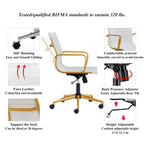 LUXMOD Chaise de Bureau à Domicile Côtelée Fauteuil de Bureau