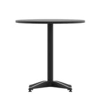 Table d'intérieur/extérieur à plateau lisse en aluminium rond de 27,5 po avec base