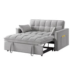 Canapé convertible 4 en 1 avec accoudoirs et poches de rangement, canapé-lit escamotable capitonné multifonction avec dossier réglable
