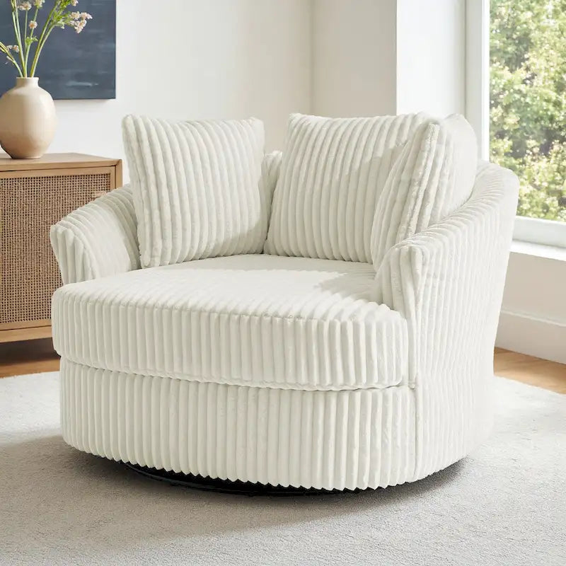 Fauteuil pivotant cylindrique déhoussable à accoudoirs encastrés DREAMSIDEA