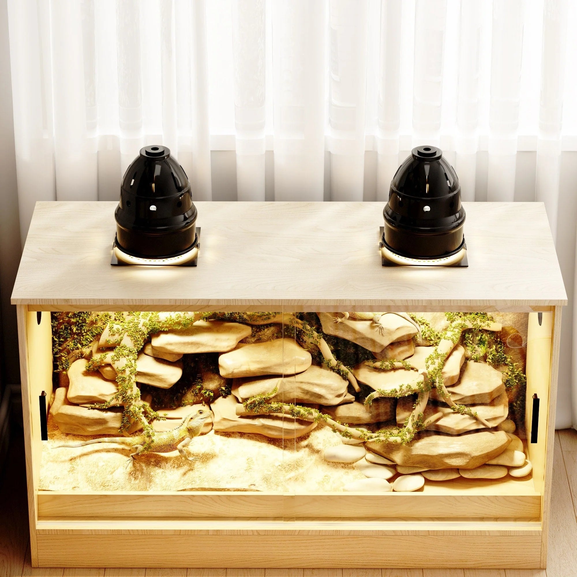 Habitat pour reptiles - Terrarium spacieux pour lézards, serpents et plus encore - 47.2