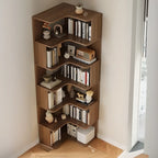 Étagère d'angle en bois manufacturé avec 6 tablettes
