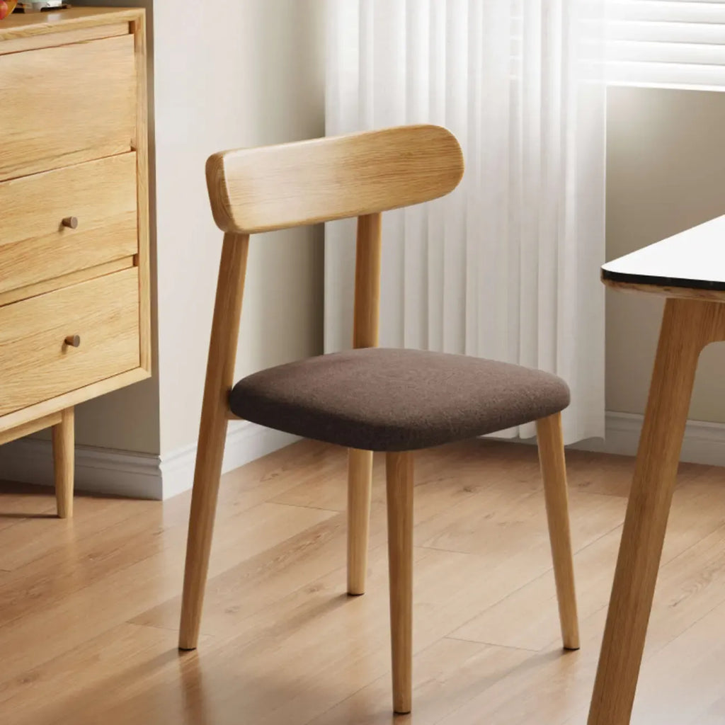 Chaise de salle à manger moderne en cuir sans accoudoirs avec dossier bas