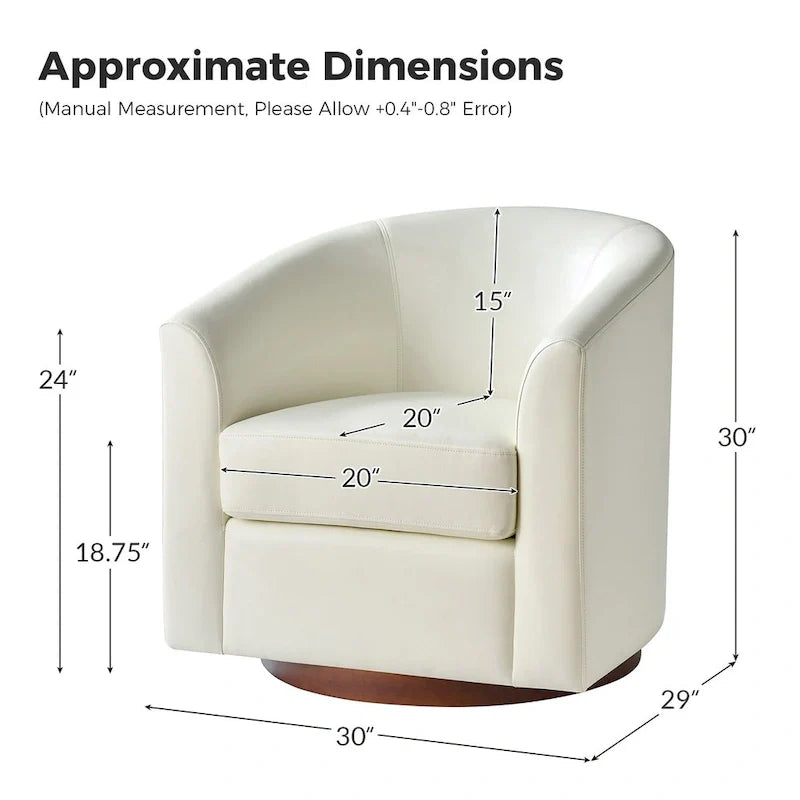 Chaise pivotante moderne Haley en similicuir avec piètement en bois massif, lot de 2 par HULALA HOME