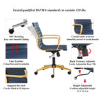LUXMOD Chaise de Bureau à Domicile Côtelée Fauteuil de Bureau