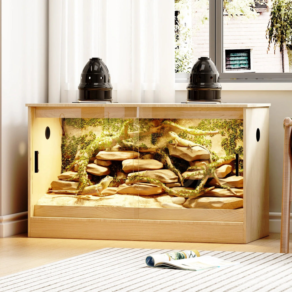 Habitat pour reptiles - Terrarium spacieux pour lézards, serpents et plus encore - 47.2