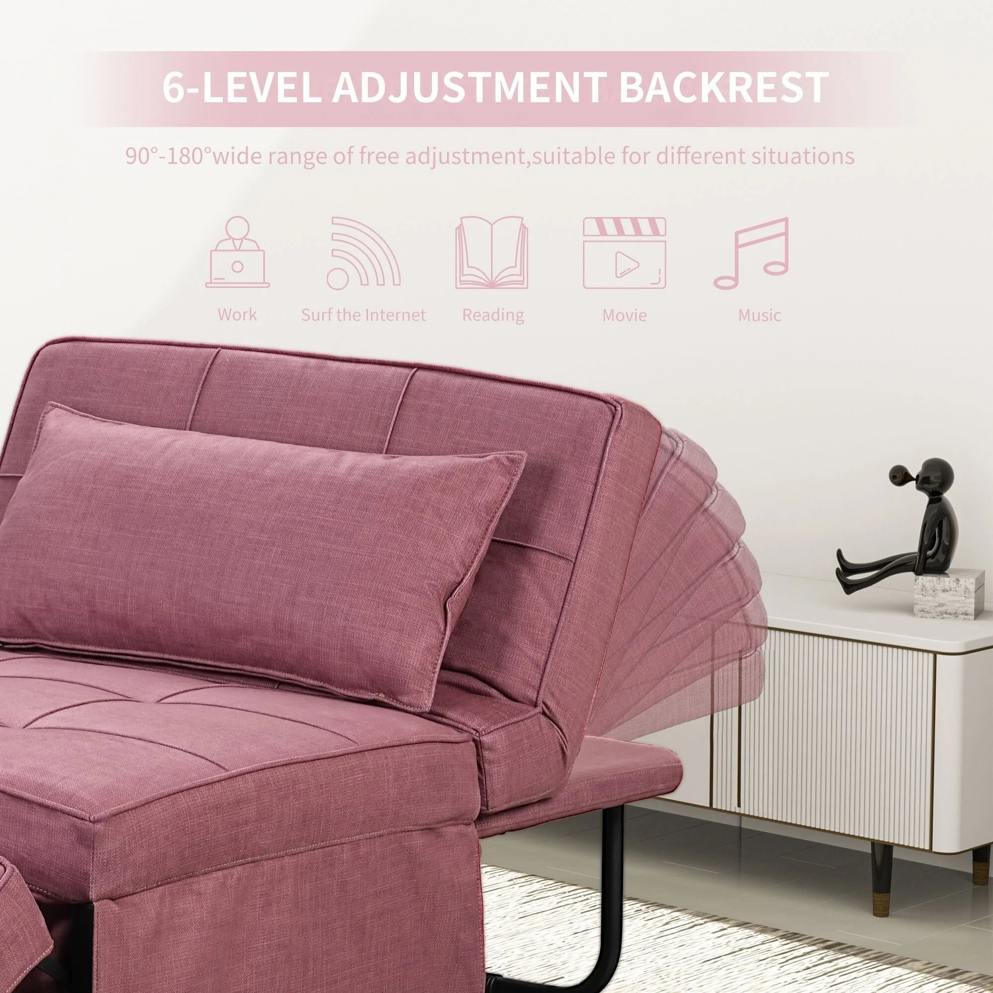 Canapé Convertible Lit Canapé Fauteuil Ottoman Pliant Fauteuils Inclinables pour Salon